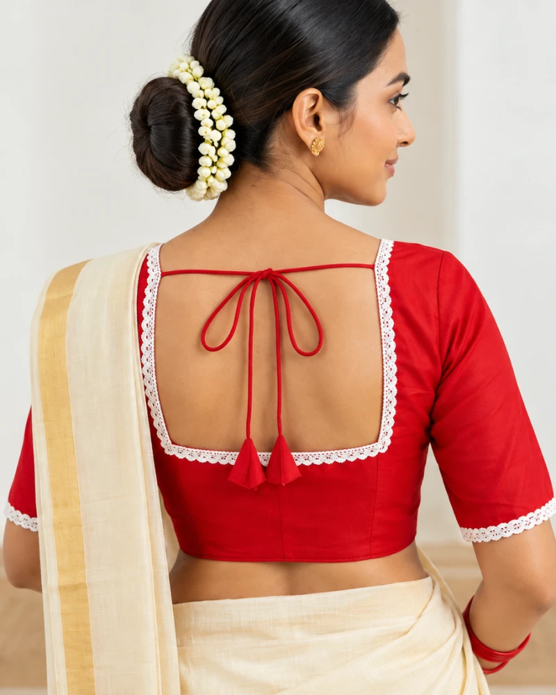 Graceful Artisan Handcrafted Festive Saree Blouse Thumbnail